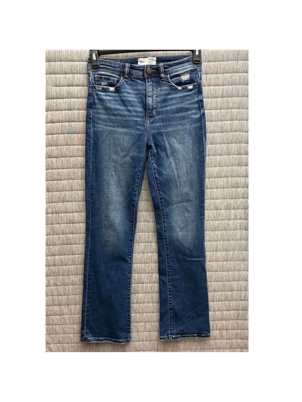 BKE Parker Bootcut Jeans Women's 25x29.5 Medium Wash High Rise Distressing